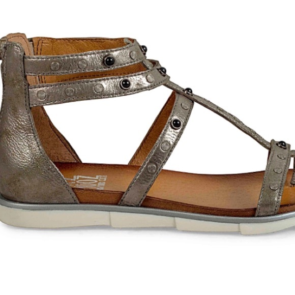 Miz Mooz Kilroy sandal sage metallic Sz 39 Women’s Leather Sandal - Picture 5 of 8